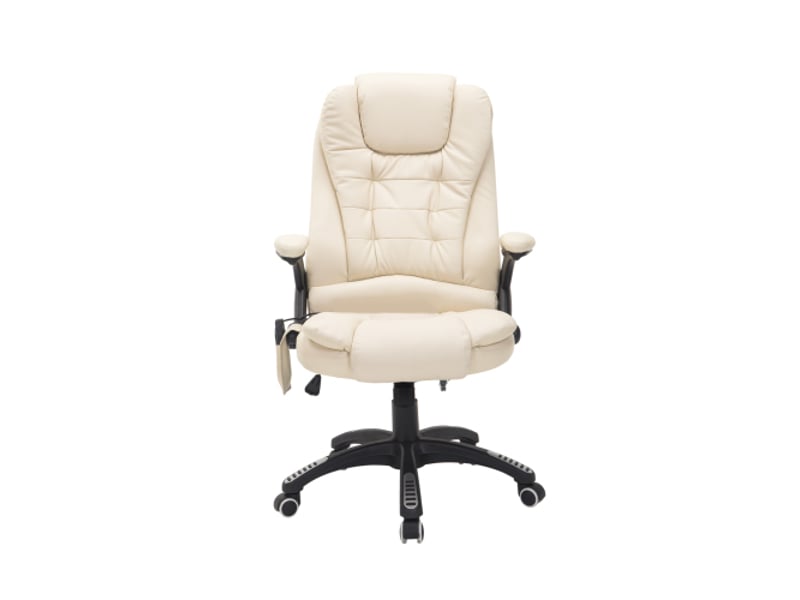  Fauteuil de bureau massant chauffant,68x74x121 cm,similicuir,beige  - Conforama A