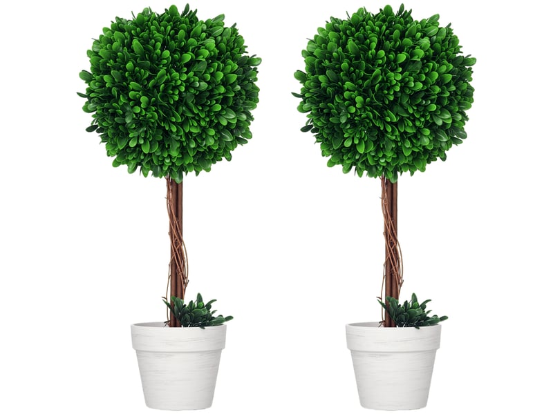  Lot de 2 buis artificiels pour intérieur et extérieur avec pot, ø28x60cm  - Conforama A