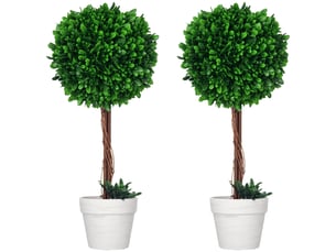 Lot de 2 buis artificiels pour intérieur et extérieur avec pot, ø28x60cm