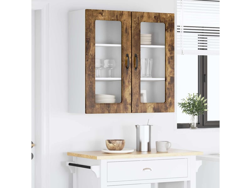  Meuble mural de cuisine | armoire de cuisine 2 pcs chêne fumé shl7874  - Conforama D