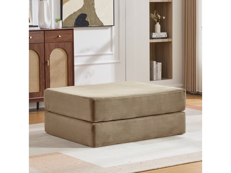  Tabouret de compression en velours côtelé doux et doux pour la peau. Avec 2 blocs de mousse haute densité pour un grand confort. Dépliable en un HFSN-1281KH - Conforama B