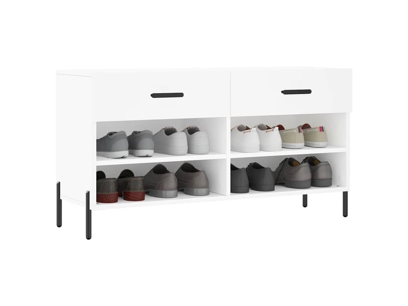  Banc à chaussures, meuble à chaussures blanc 102x35x55 cm bois d'ingénierie shl2783  - Conforama C