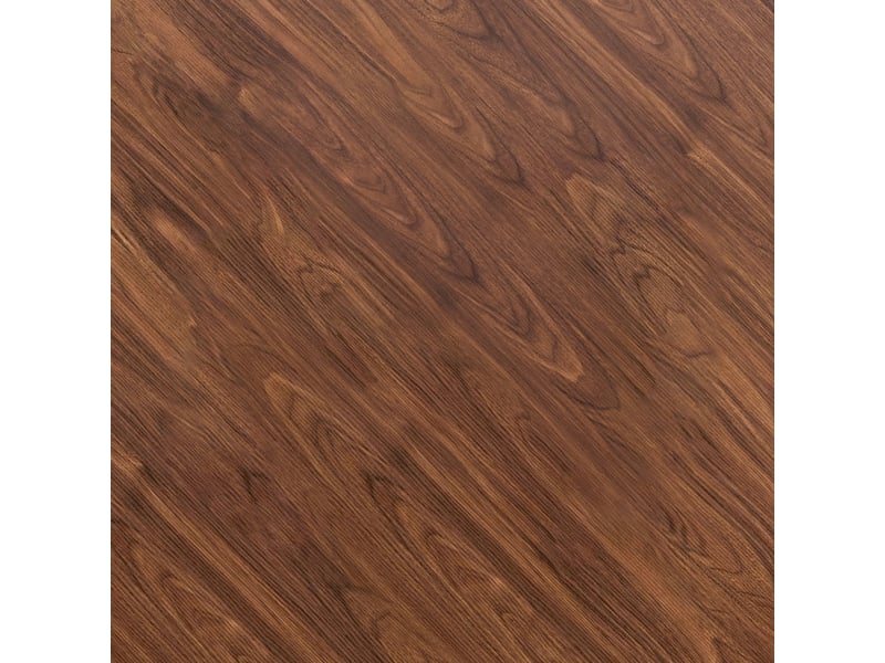  Table ronde moderne - 100 cm - bois brun - verre brun-gris - métal noir bicolore - Conforama R