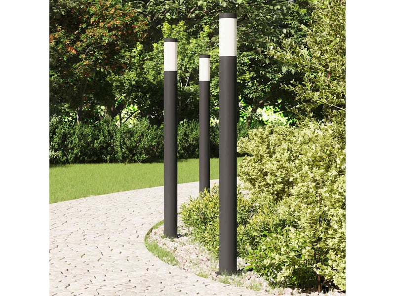 Lot de 3 borne lumineuse 110 cm acier inoxydable ip44 shl75787  - Conforama C