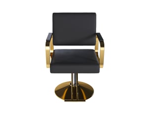Fauteuil de coiffure hydraulique 90x56x92 cm – noir et doré – rotation 360° et hauteur réglable