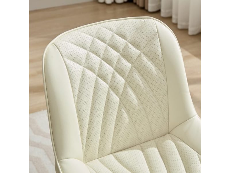  Ensemble de 2 chaises ergonomiques en pu perforé, couture 3d, pieds croisés métal – cuisine et salle à manger – 1877cr  - Conforama D