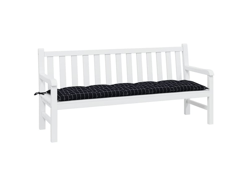  Coussin de banc de jardin, coussin d'assise carreaux noir 180x50x7cm tissu oxford cf52709  - Conforama C