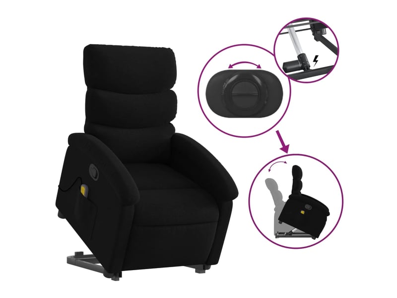  Fauteuil de massage inclinable, fauteuil relax noir tissu shl79873  - Conforama E