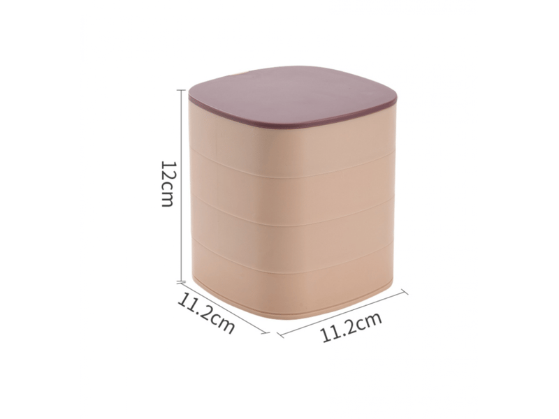  Boîte à bijoux rotative à 4 niveaux coffret de rangement pour bagues boucles d'oreilles et colliers organisateur portable multifonction en plastique  - Conforama D
