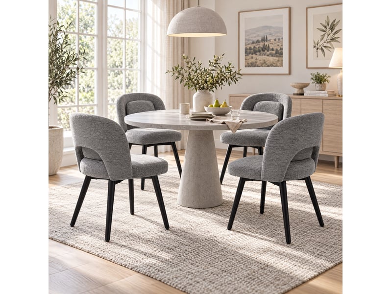  Lot de 2 chaises de salle à manger pivotantes 360° en velours gris 50.5x47x77.5 cm  - Conforama D