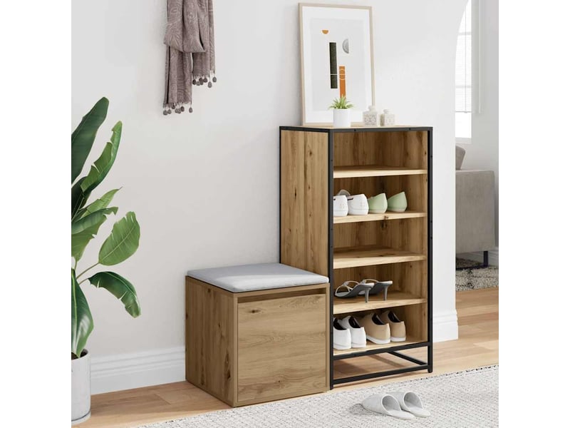  Boîte de rangement bureau chêne artisanal 40,5x40x40 cm bois d'ingénierie  - Conforama C