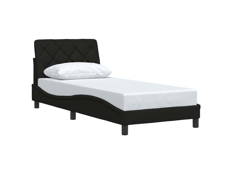  Lit simple- lit adulte -  cadre de lit sans matelas noir 80x200 cm tissu  - Conforama B
