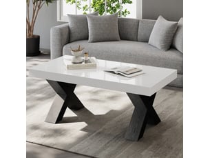 Table basse rectangulaire coloris bicolore MEUBLIV - 50 cmx100 cm