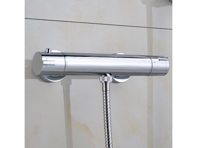  Robinet thermostatique de douche mural – bouton sécurisé 38°c, anti-brûlure  - Conforama B