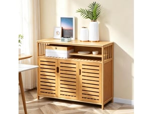 Buffet 3 porte(s) 0 tiroir(s) HAVRYA - 100 cm coloris naturel