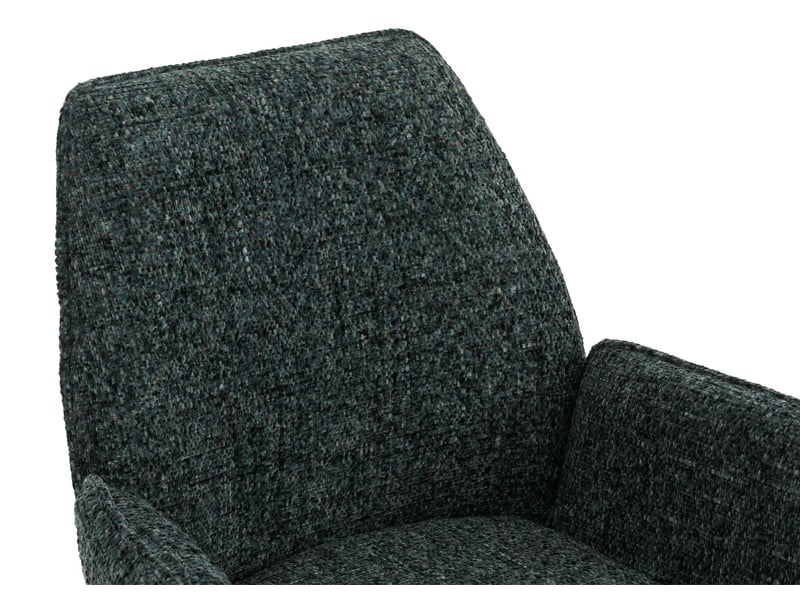  Lot de 6 chaises de salle à manger hwc-g67, pivotantes, à position automatique, en chenille métallisée (410 gm²) - piètement noir, vert foncé  - Conforama E