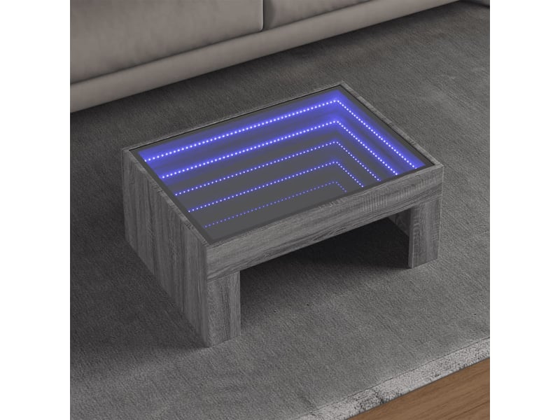  Table basse - table de salon - table à thé avec led infini sonoma gris 70x50x30 cm  - Conforama B