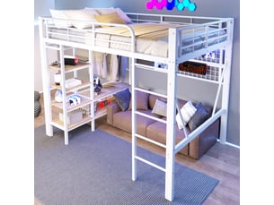 Lit mezzanine 140x200 cm <strong>VVBV</strong>  <strong>WX005002AAK</strong> coloris blanc