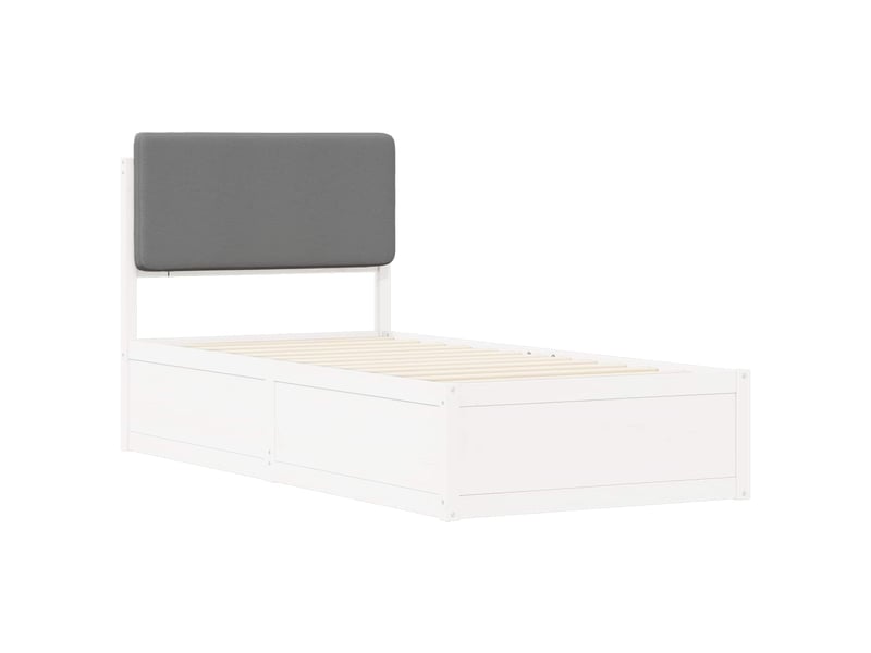  Lit simple- lit adulte -  cadre de lit avec tête de lit rembourrée gris clair 80 x 200 cm  - Conforama C