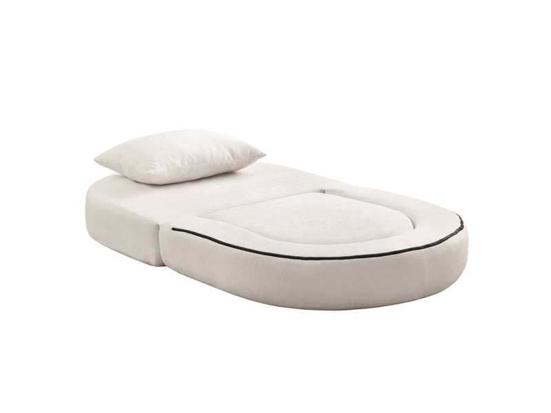  Canapé-lit convertible pliable 101x90x41 cm avec coussin en chenille beige  - Conforama A