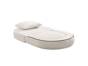 Canapé-lit convertible pliable 101x90x41 cm avec coussin en chenille beige