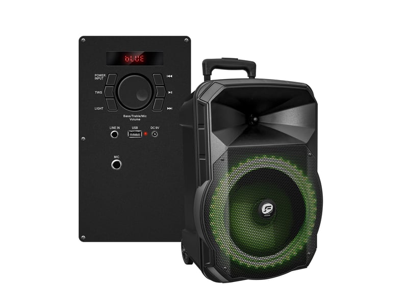  Enceinte karaoké festisound pico08, autonome sur batterie, puissance 200w, usb bluetooth, tws, radio fm, micro sans fil, ampoule  - Conforama C