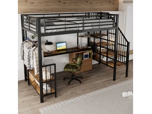 Lit mezzanine 120x200 cm OKWISH coloris bicolore