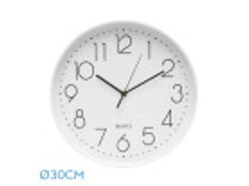  Horloge murale fabrilamp tiempo ø 30 cm blanc mouvement continu 191110001 - Conforama B