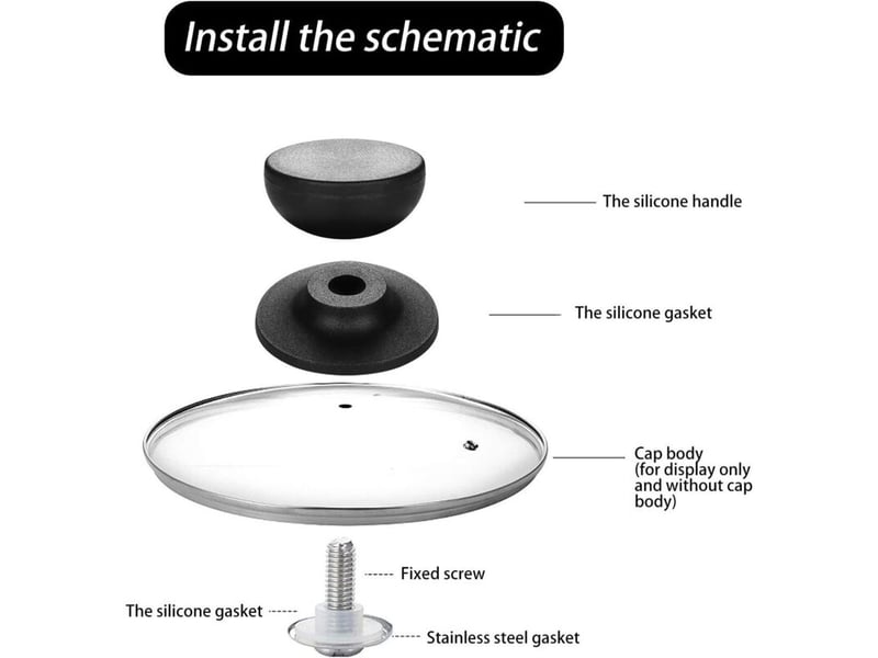  Lot de 4 bouton de couvercle de rechange universel en silicone pour cuisine  - Conforama C