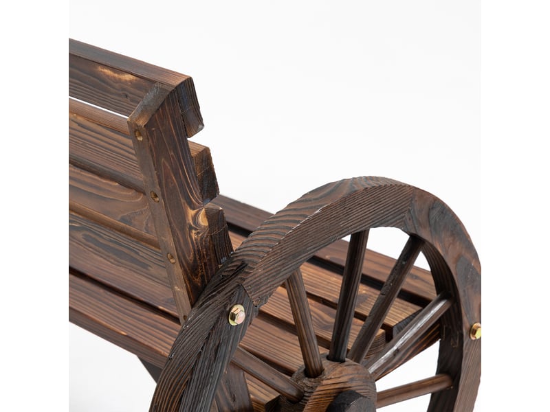 Banc de jardin,105,5x56x79 cm,2 places style rustique,bois,brun - Conforama E