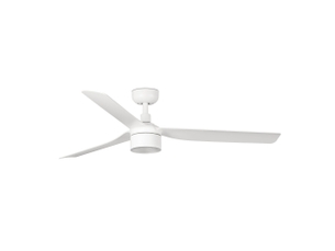 Faro ventilateur de plafond en acier blanc mat moteur dc 6 vitesses fonction inverse pour plafonds inclines - punt m