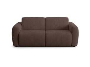 Canapé droit convertible HOMIFAB Suzie 3 places Velours marron
