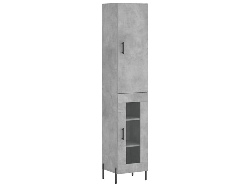  Buffet haut - bahut - meuble de rangement gris béton 34,5x34x180 cm bois d'ingénierie  - Conforama A