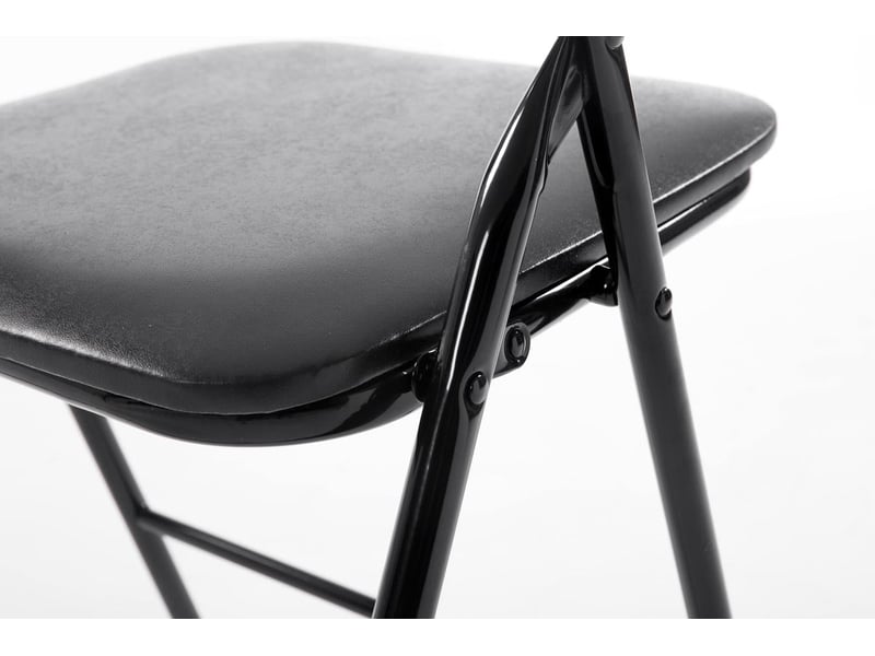  Chaise de cuisine pliable noir pied en métal noir med10005  - Conforama D