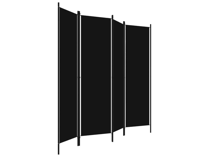  Paravent | cloison de séparation 4 panneaux noir 200x180 cm  - Conforama C