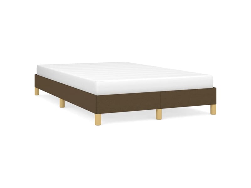  Lit double- lit adulte -  cadre de lit sans matelas marron foncé 120x190 cm tissu  - Conforama A