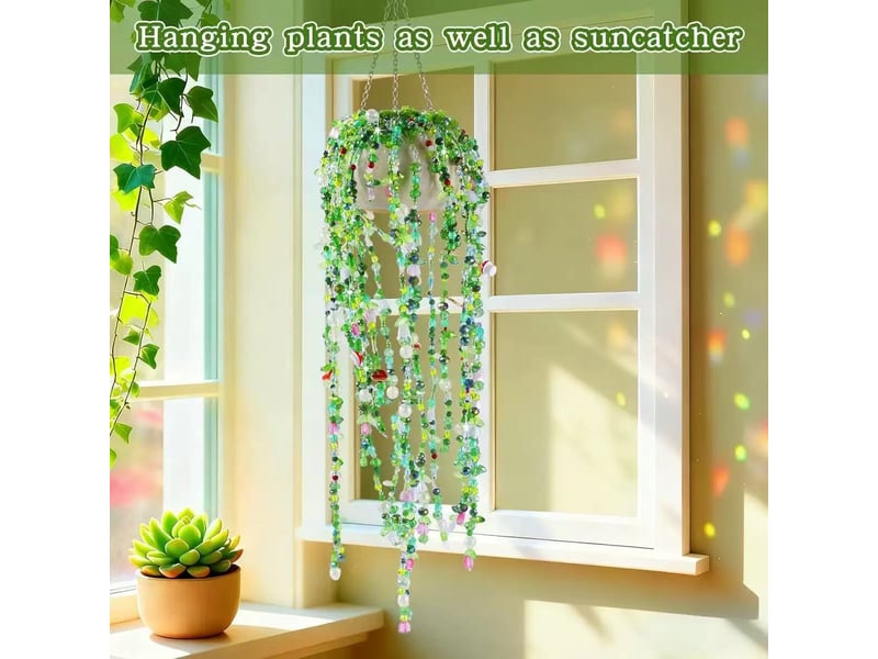 Kit diy plantes en perles 5422 pièces, fleurs et feuilles en verre cristal, décoration artisanale et attrape-soleil - Conforama D
