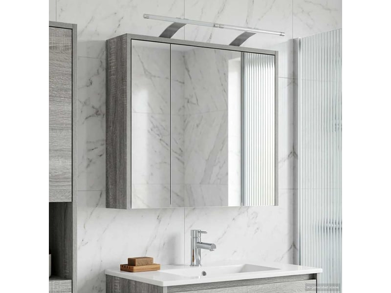  Armoire miroir de salle de bain, cabinet de salle de bain gris sonoma 63,5 x 16 x 62,5 cm cf65172  - Conforama D