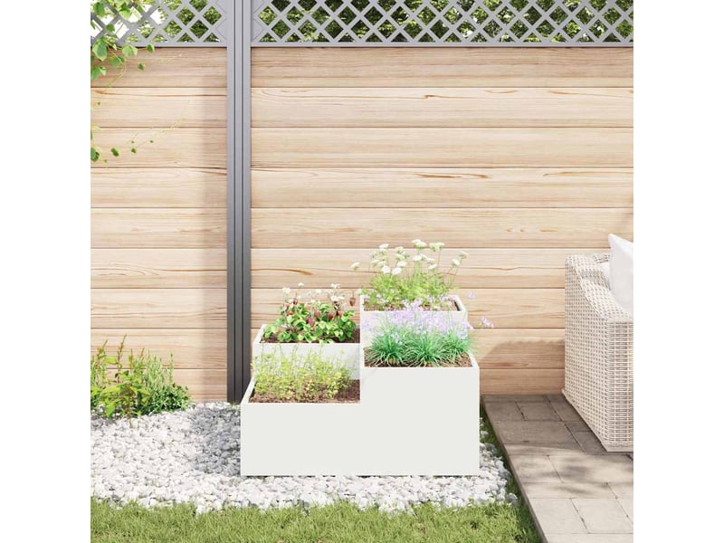 Jardinière - cache-pot de jardin blanc 100 x 100 x 48 cm acier - Conforama D