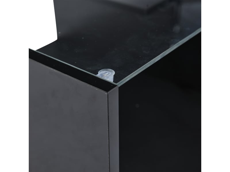 Table basse relevable avec rangement et led, 100 x 50 cm, noir brillant - Conforama W