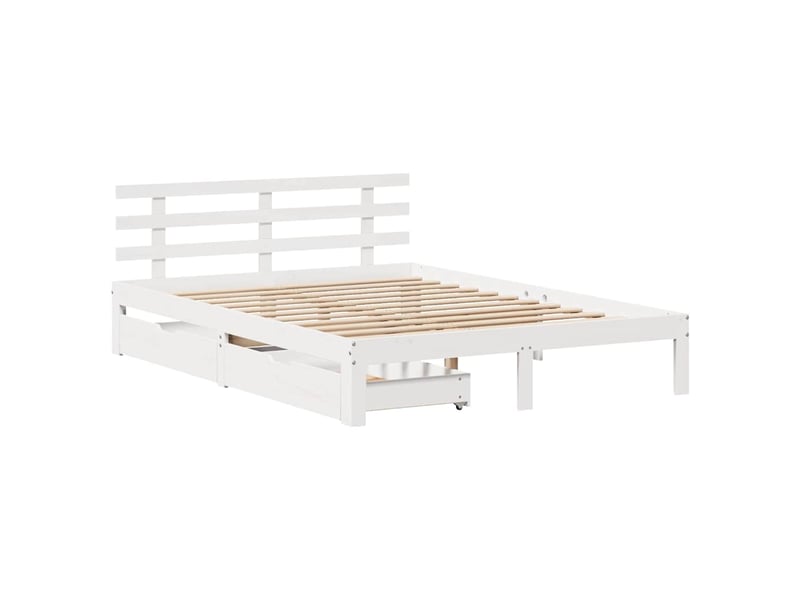  Lit double- lit adulte -  cadre de lit avec tiroirs sans matelas blanc 120x200 cm  - Conforama B