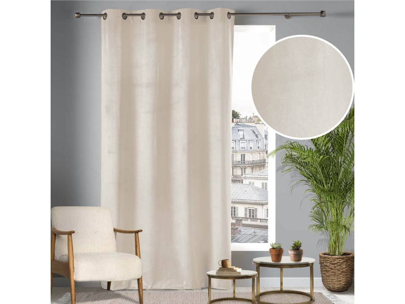  Rideau à œillets velvetine 140x240cm naturel  - Conforama D