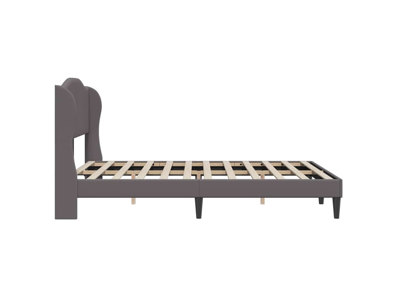 Lit double- lit adulte - cadre de lit avec tête de lit gris 120 x 190 cm simili cuir - Conforama D