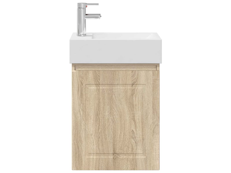  Meuble de rangement salle de bain avec robinet chêne sonoma shl1801  - Conforama E