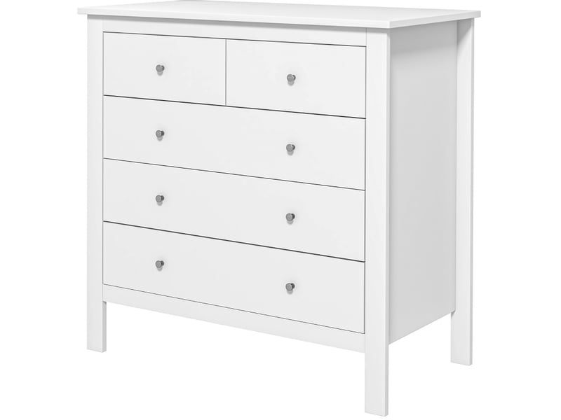 Commode buffet 79x39,5x80,5 cm, ouverture silencieuse, bois, blanc  - Conforama A