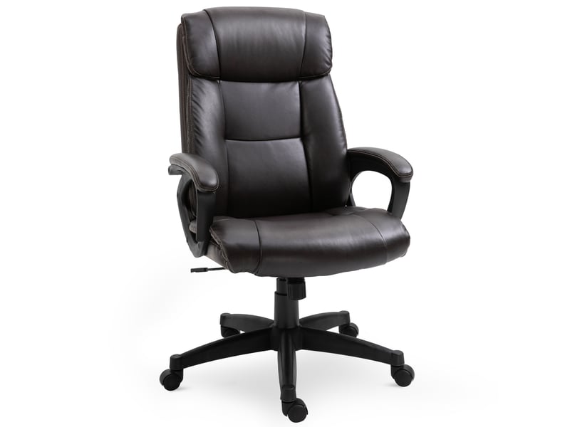  Fauteuil de bureau ergonomique, chaise bureau, simili cuir, 64x73x115cm, marron  - Conforama B