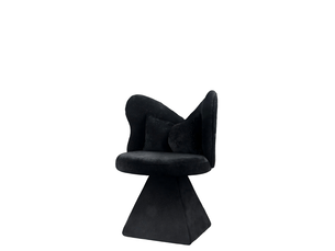 Chaise pivotante 45x46x76,2 cm 360° sans accoudoirs base triangulaire assise confort et doux chenille noir