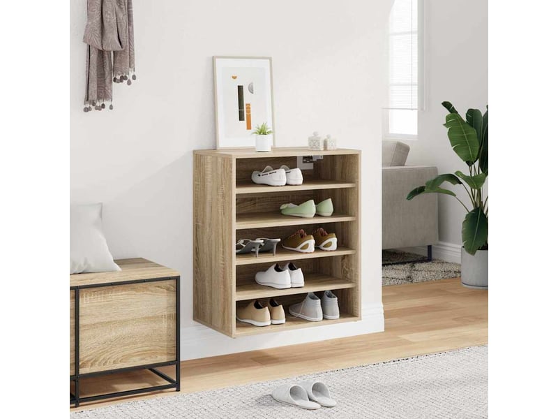  Meuble à chaussures, armoire à chaussures 60x35x70 cm chêne sonoma  - Conforama C