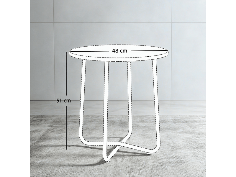  Table basse de jardin ronde ø 48 cm en métal vert avec pieds réglables  - Conforama C