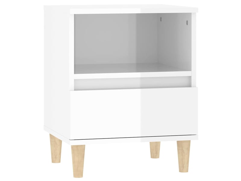  Lot de 2 tables de chevet - cabinet de chevet - table de nuit blanc brillant 40x35x50 cm  - Conforama E
